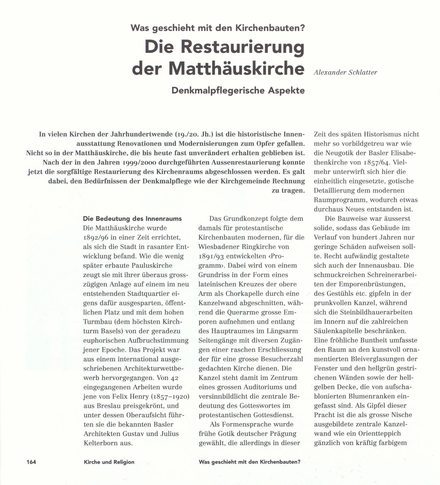 Die Restaurierung der Matthäuskirche – Seite 1