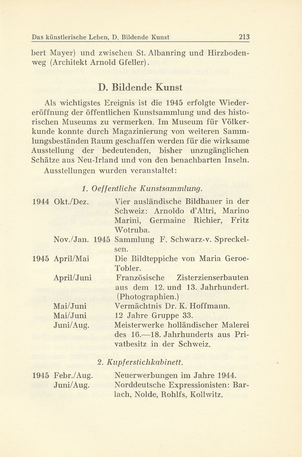 Das künstlerische Leben in Basel vom 1. Oktober 1945 bis 30. September 1946 – Seite 6