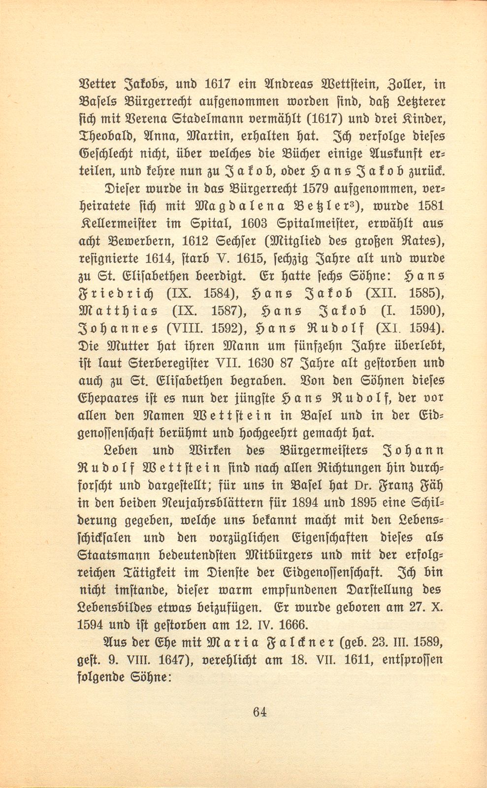 Johann Rudolf Wettstein's männliche Nachkommen in Basel – Seite 5