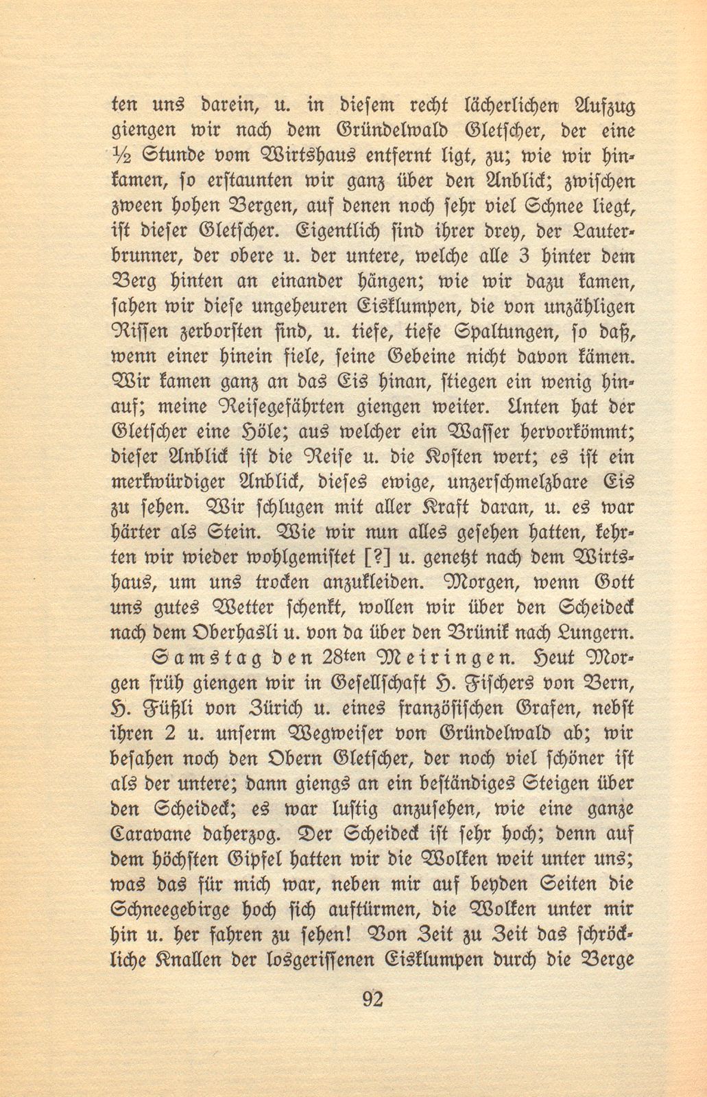 Kleine Reise nach den vaterländischen Eisbergen und durch einen Teil der Schweiz gethan im Julio 1791 [Aufzeichnungen von Daniel Kraus] – Seite 13