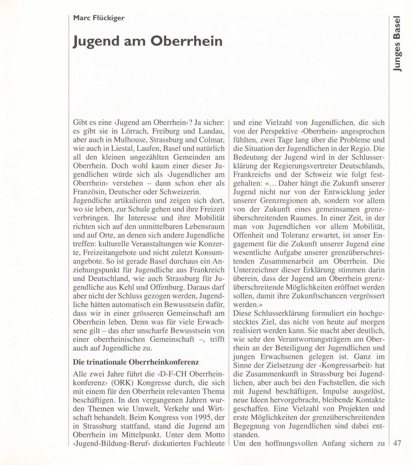 Jugend am Oberrhein – Seite 1