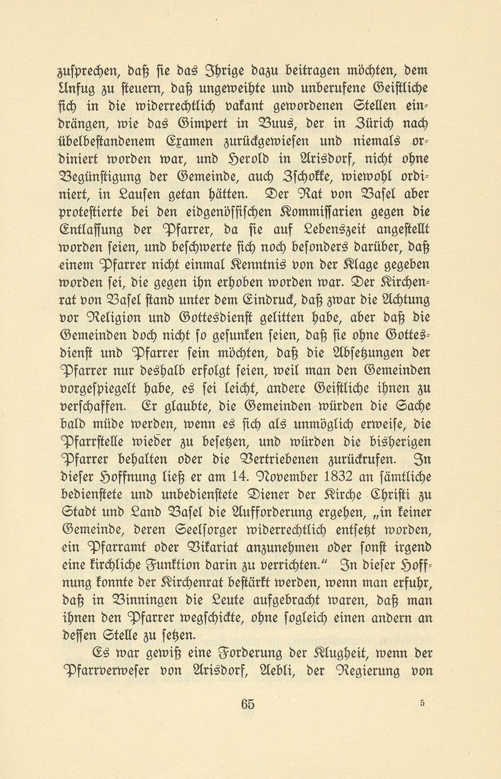 Die Pfarrer im Baselbiet in der Zeit der Trennung von Basel-Stadt – Seite 9