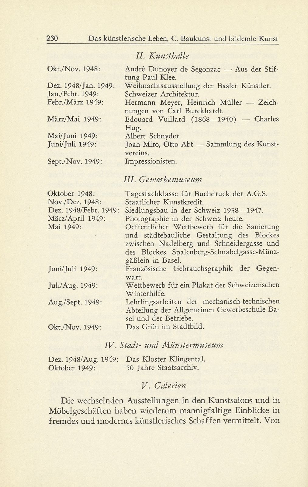 Das künstlerische Leben in Basel vom 1. Oktober 1948 bis 30. September 1949 – Seite 5