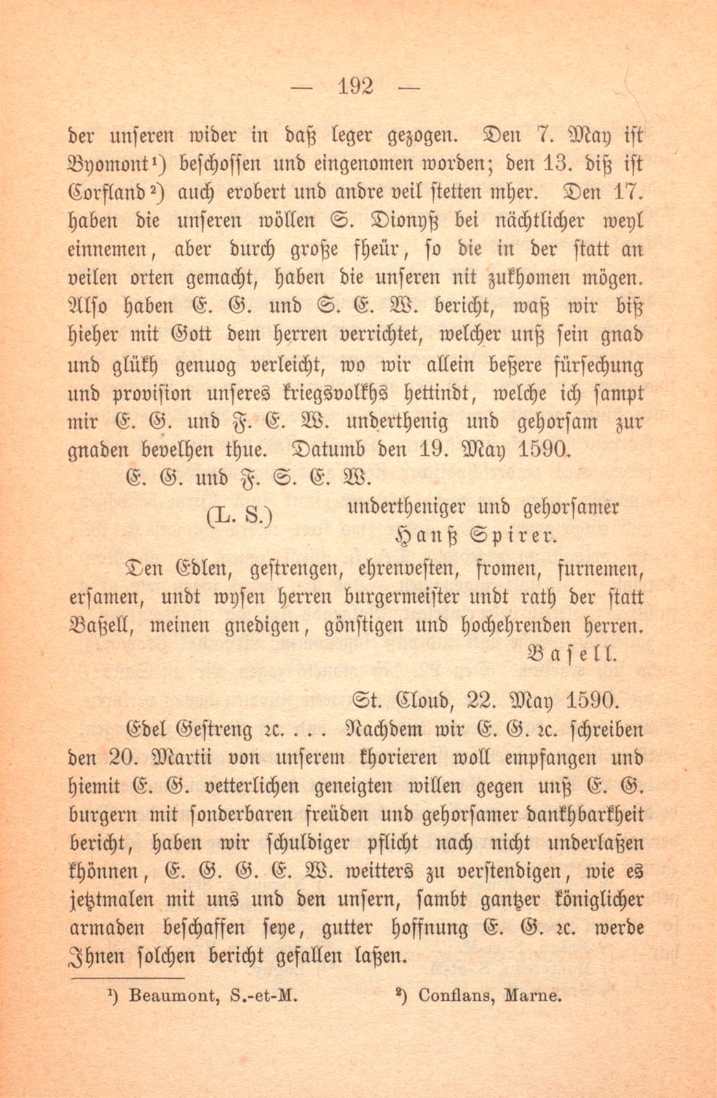 Schicksal einiger Basler Fähnlein in französischem Sold. (1589-1593.) – Seite 43