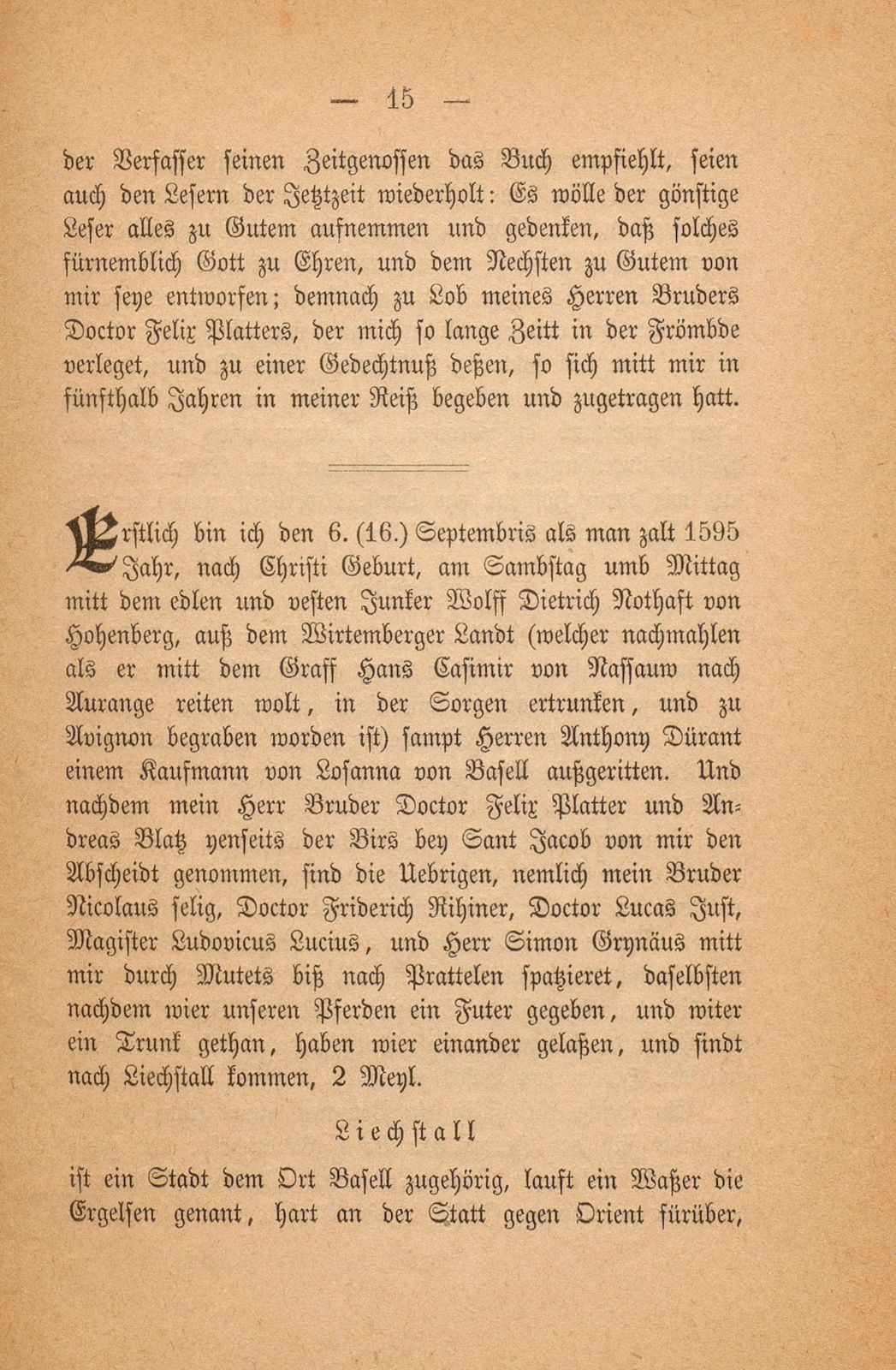 Beschreibung Thomä Platters Reyssen, die er von Basell auss in Franckreich gethan hatt anno 1595 – Seite 3