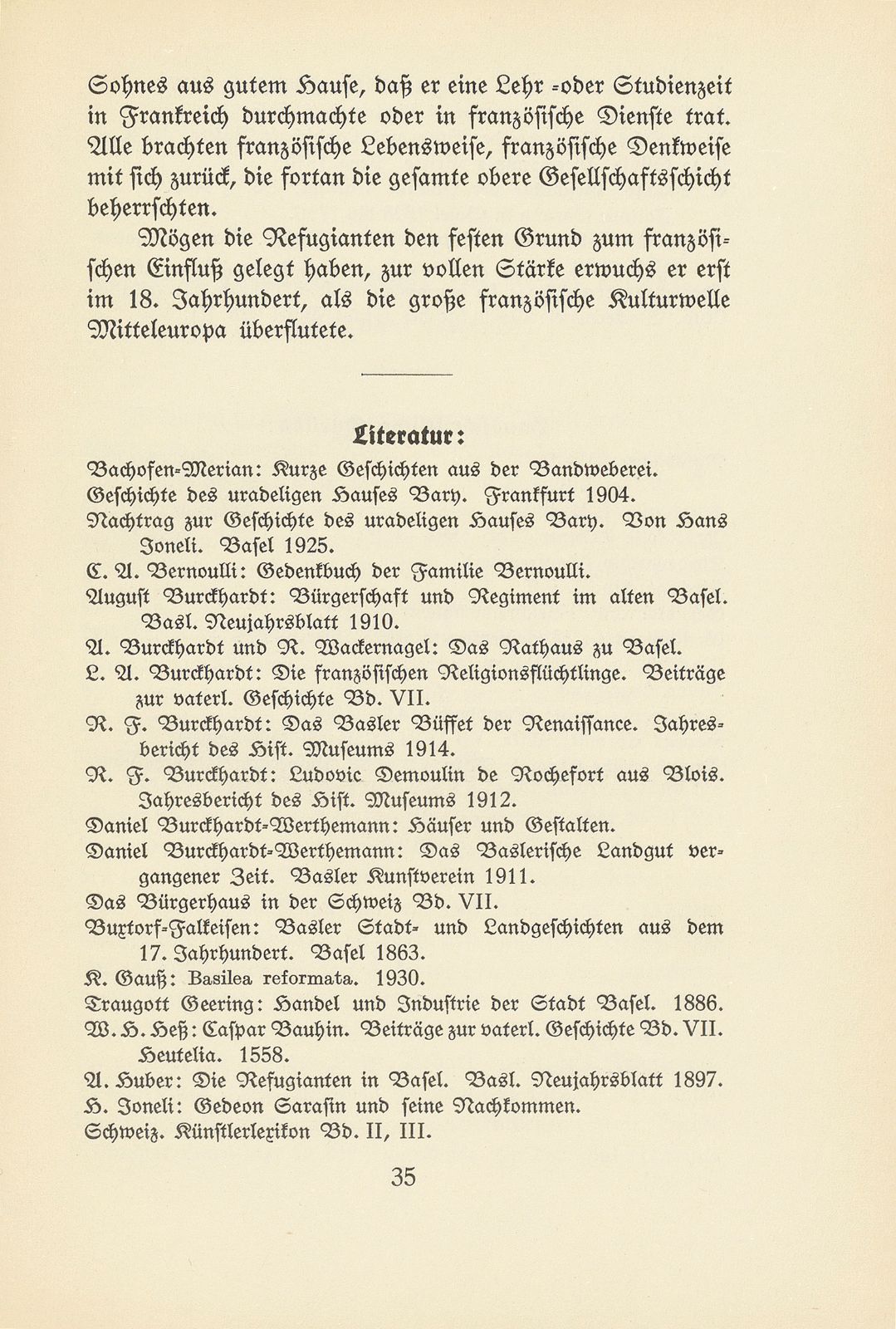 Der Einfluss der französischen Refugianten auf die Kultur Basels – Seite 24