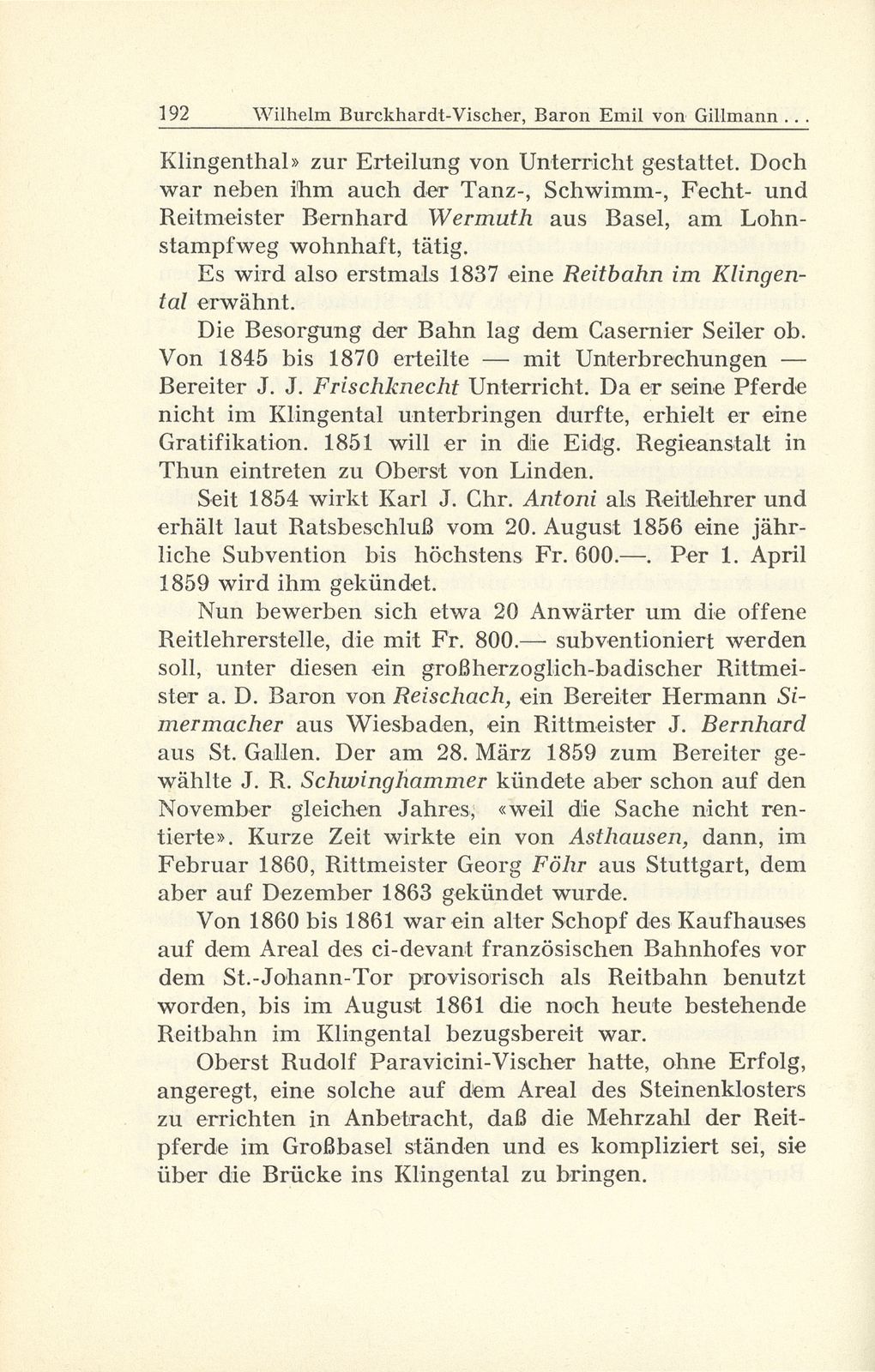 Baron Emil von Gillmann und die Entwicklung der Reitkunst in Basel – Seite 11