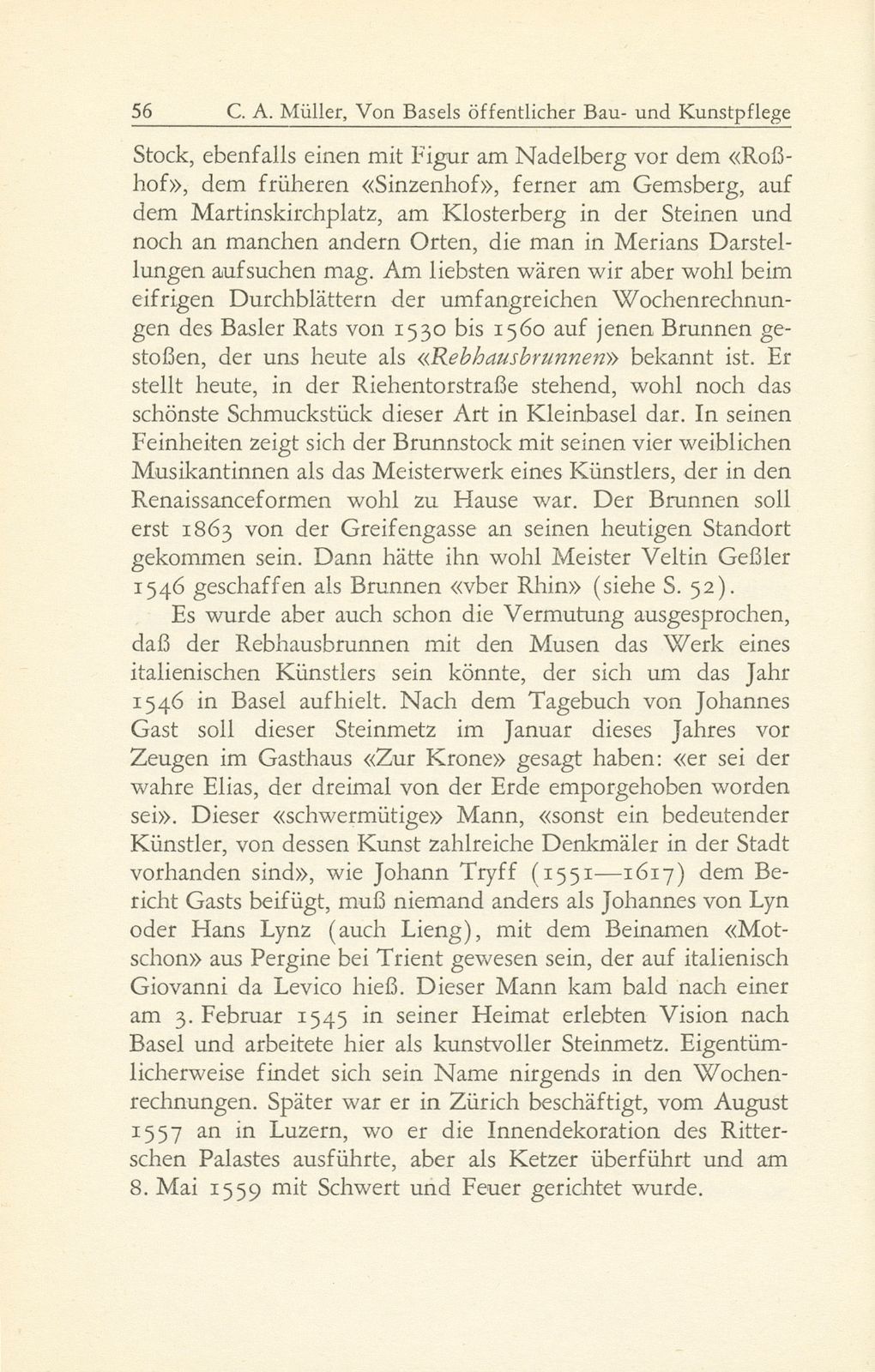 Von Basels öffentlicher Bau- und Kunstpflege in den Jahrzehnten nach der Reformation 1529-1560 – Seite 36