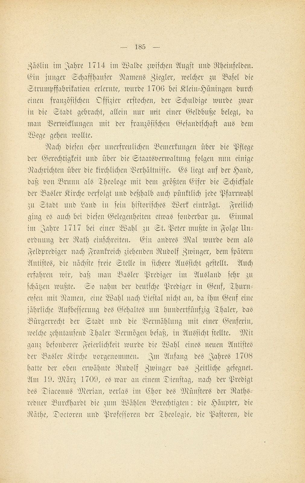 Mitteilungen aus einer Basler Chronik des beginnenden XVIII. Jahrhunderts [Sam. v. Brunn] – Seite 21