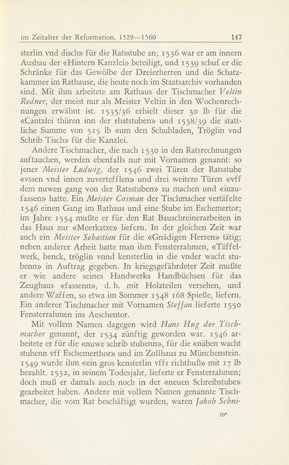 Bau- und Kunstpflege der Stadt Basel im Zeitalter der Reformation, 1529-1560 – Seite 15