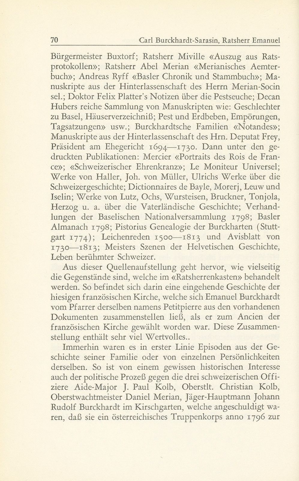 Ratsherr Emanuel Burckhardt-Sarasin und sein ‹Ratsherrenkasten› – Seite 4