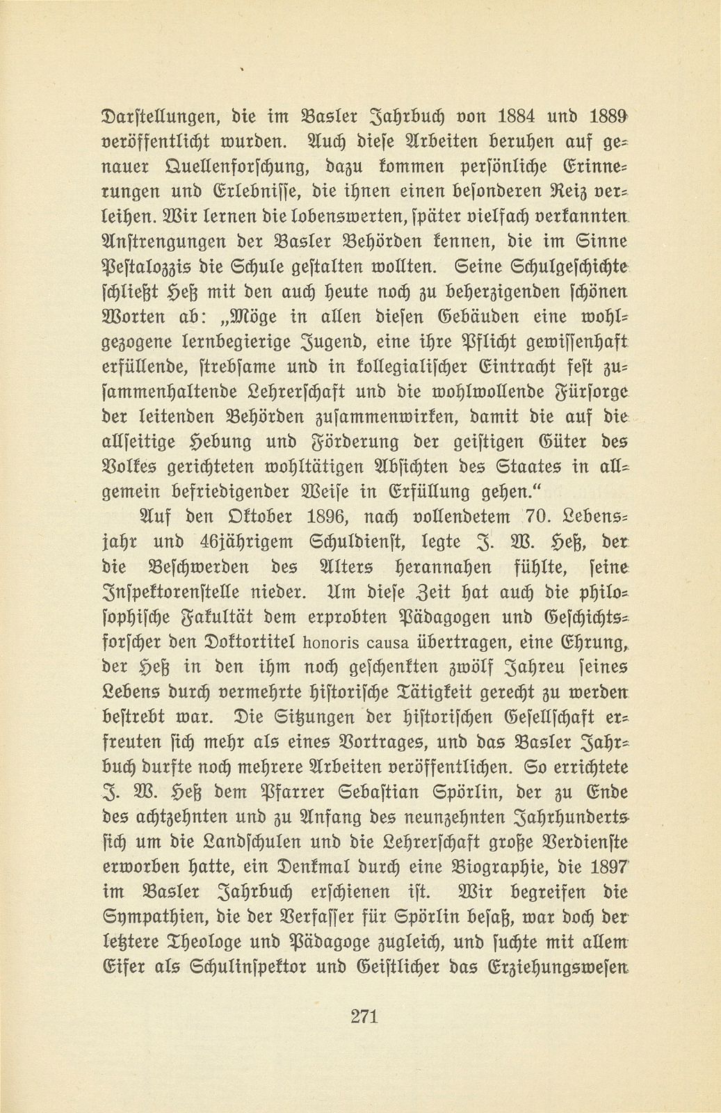 Zur Erinnerung an zwei Basler Schulmänner und Historiker [J.W. Hess und Dr. F. Fäh] – Seite 5