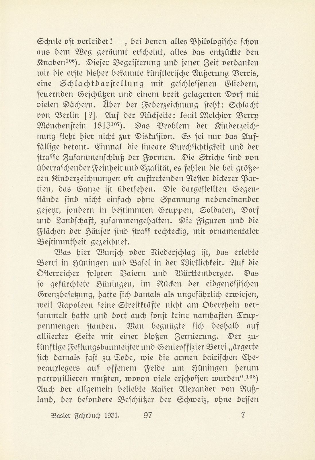 Melchior Berri. (Ein Beitrag zur Kultur des Spätklassizismus in Basel.) – Seite 39