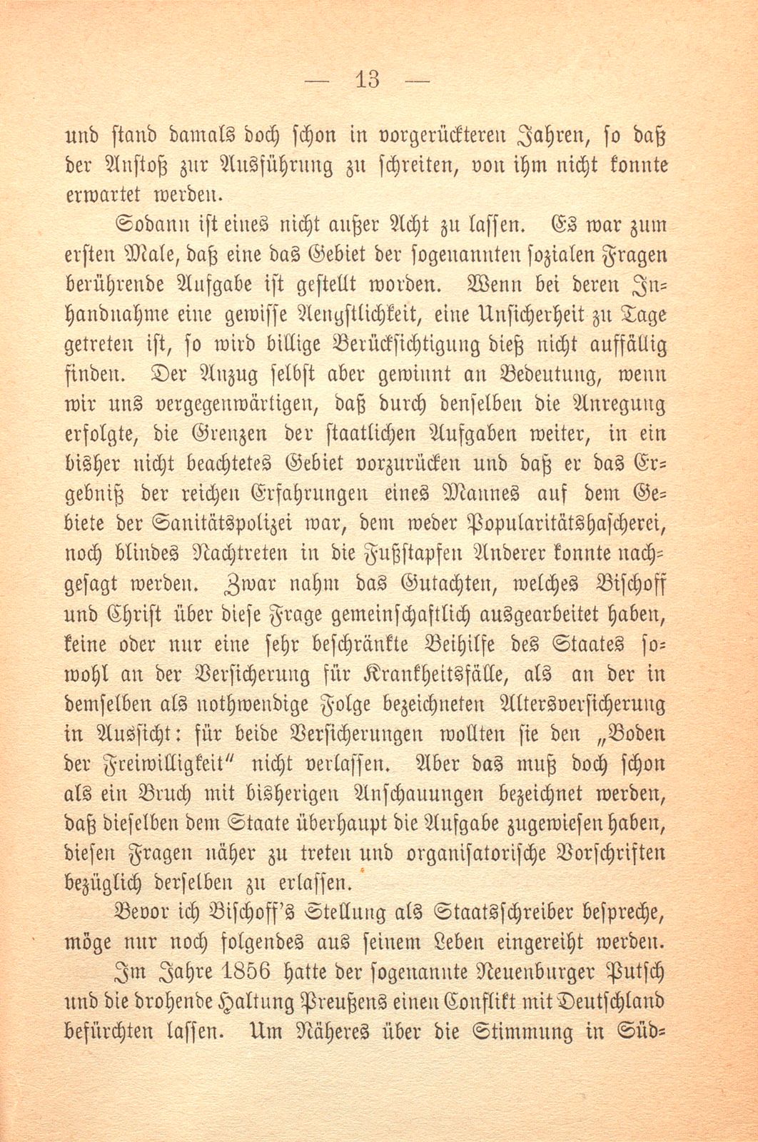 Erinnerungen an Carl Felix Burckhardt und Gottlieb Bischoff, Bürgermeister und Staatsschreiber zu Basel – Seite 13