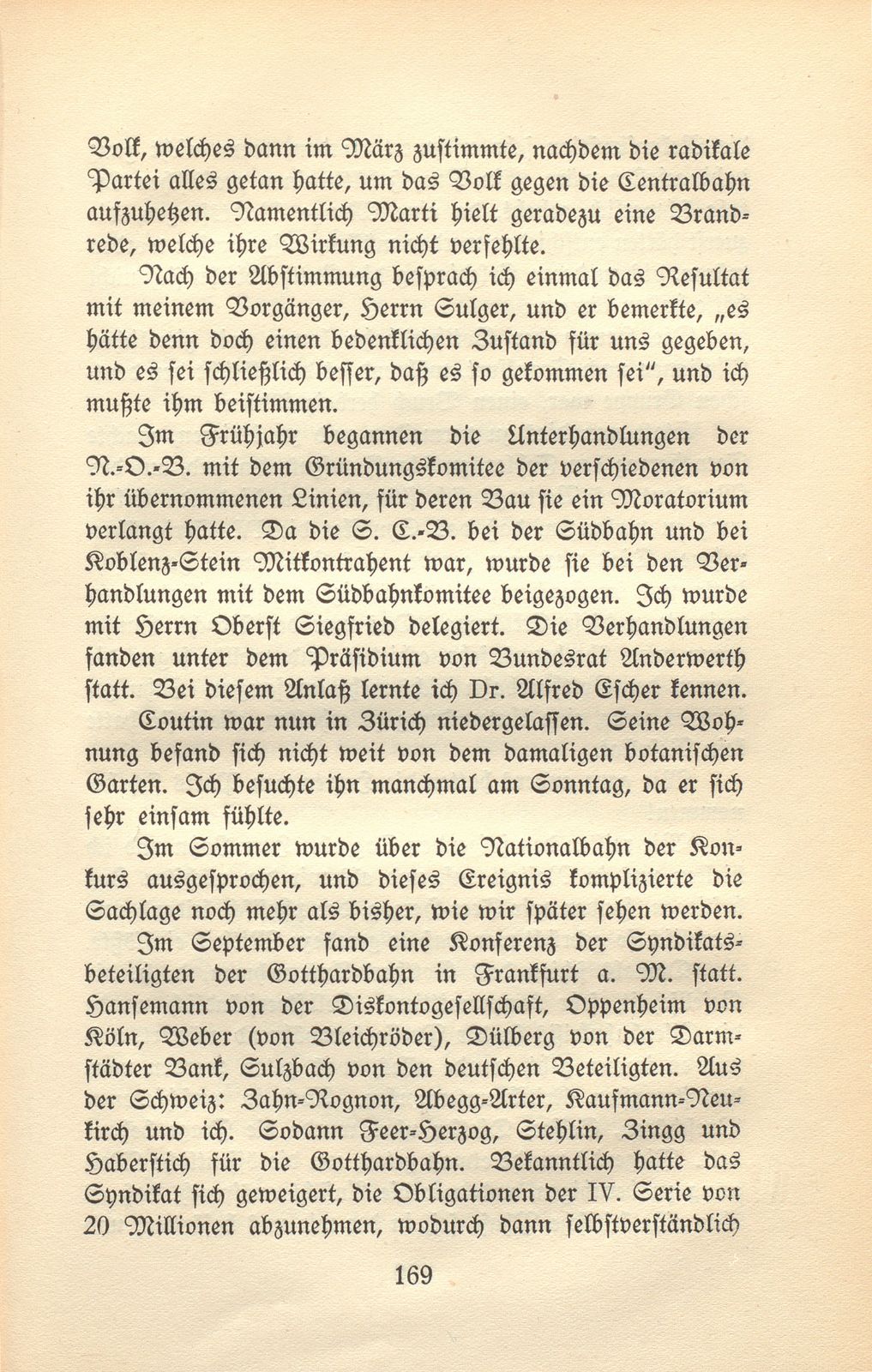 Von den Schweizer Bahnen und Banken in der kritischen Zeit der 1870er und der 1880er Jahre – Seite 25