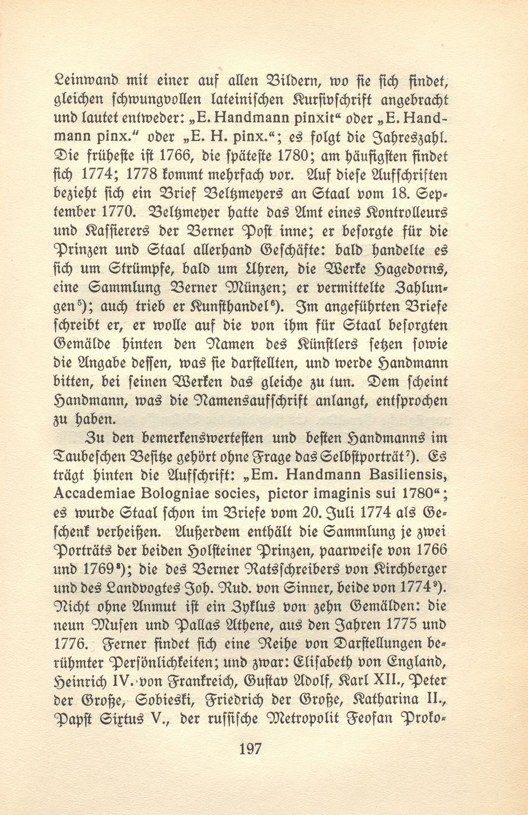 C.F. von Staal und Emanuel Handmann. (Nebst acht Briefen des Künstlers.) – Seite 3