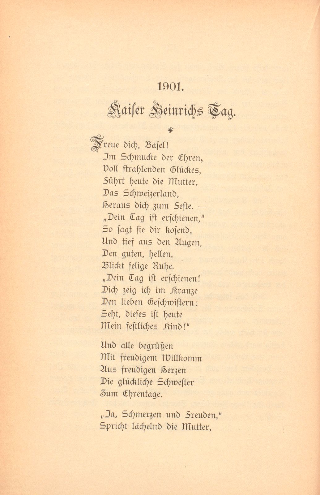 1901. Kaiser Heinrichs Tag [Gedicht] – Seite 1