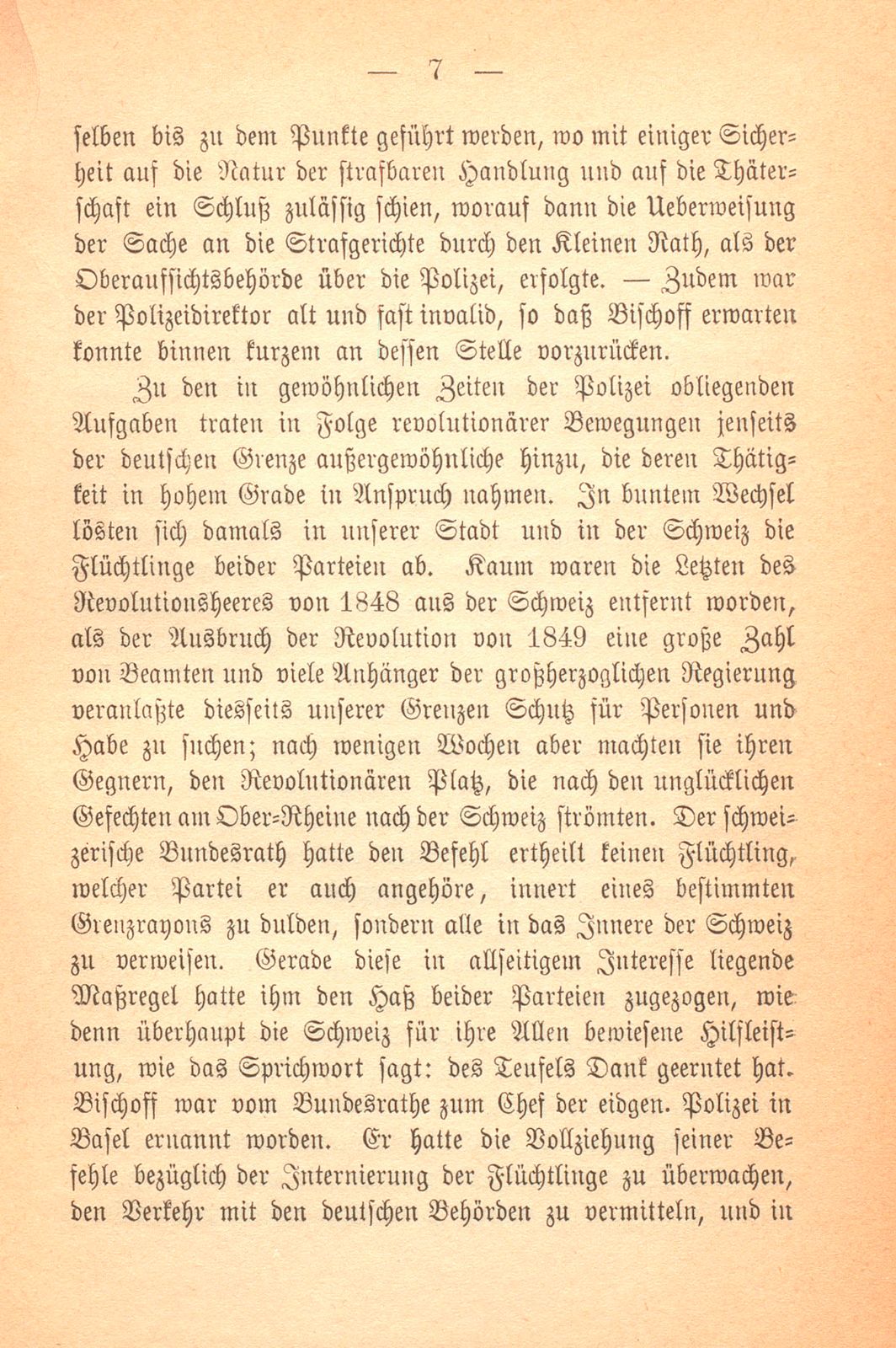 Erinnerungen an Carl Felix Burckhardt und Gottlieb Bischoff, Bürgermeister und Staatsschreiber zu Basel – Seite 7