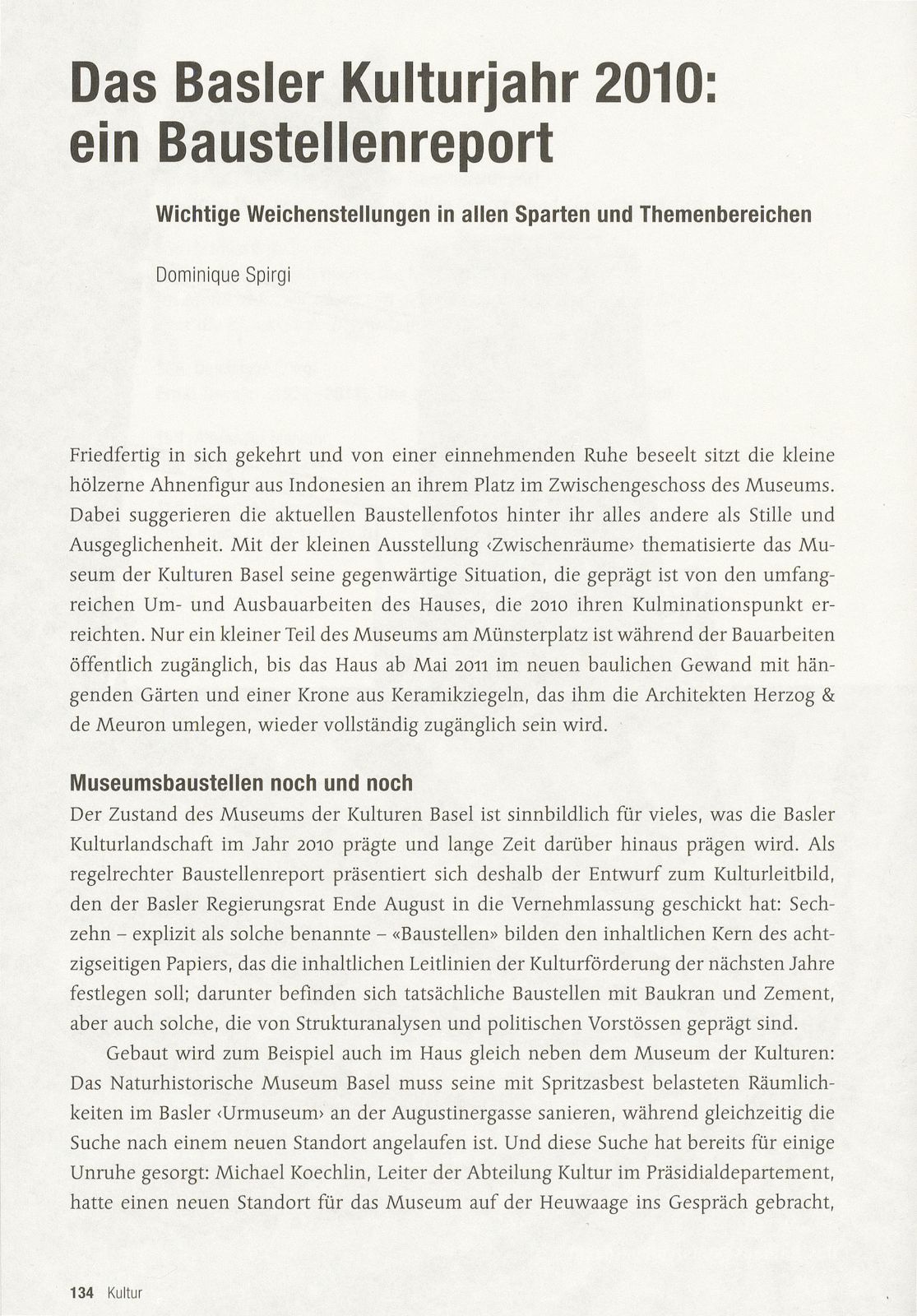 Das Basler Kulturjahr 2010: ein Baustellenreport – Seite 1