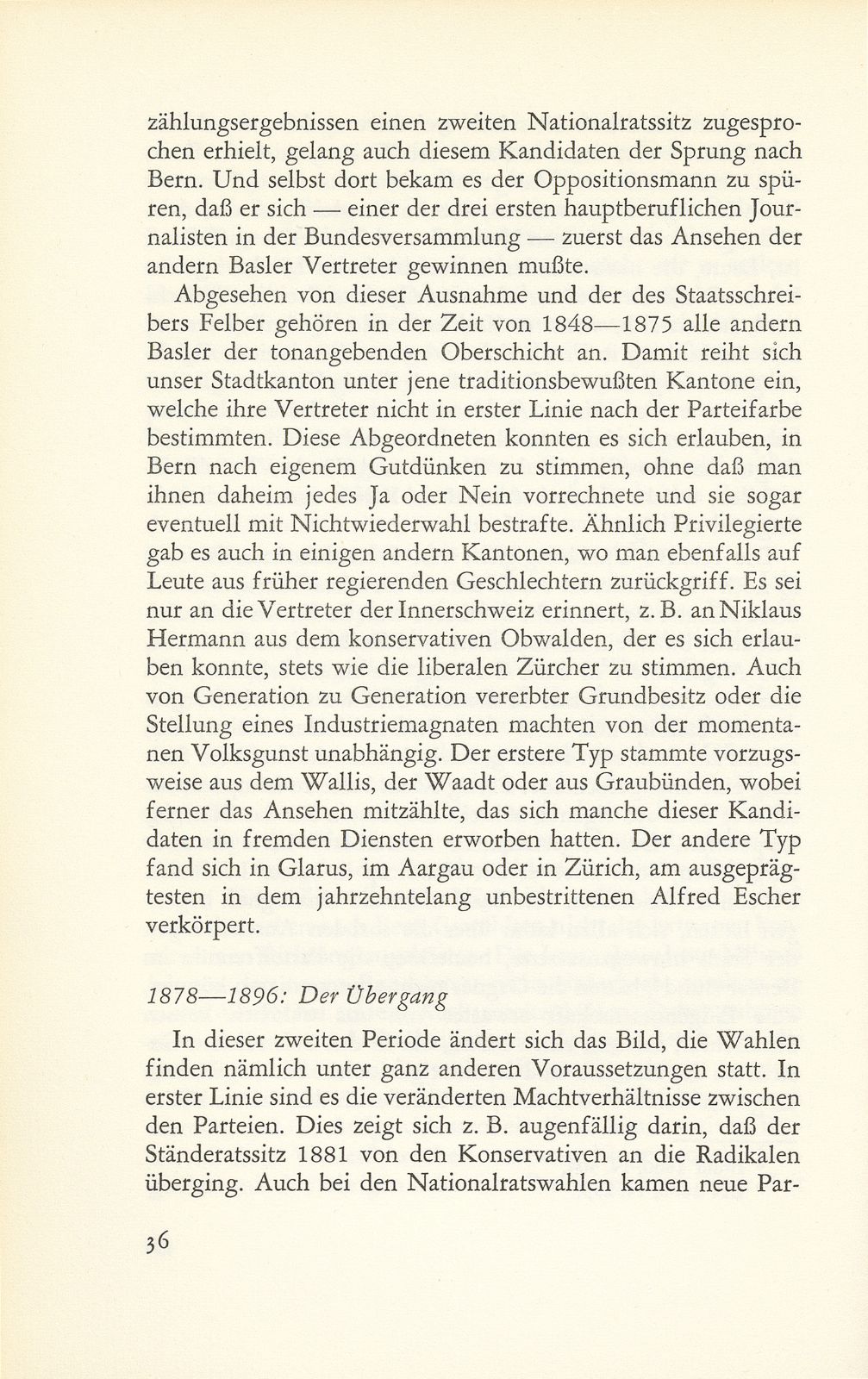 Vom Wandel der Basler Vertretung in der Bundesversammlung 1848-1919 – Seite 6