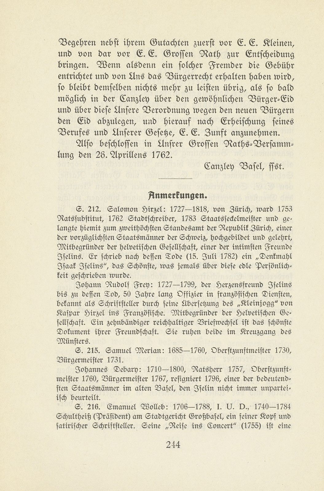 Der Kampf um die Wiederaufnahme neuer Bürger in Basel, 1757-1762 – Seite 33