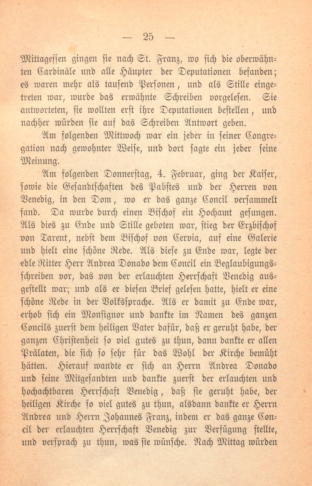 Andrea Gattaro von Padua, Tagebuch der Venetianischen Gesandten beim Concil zu Basel. (1433-1435.) – Seite 25