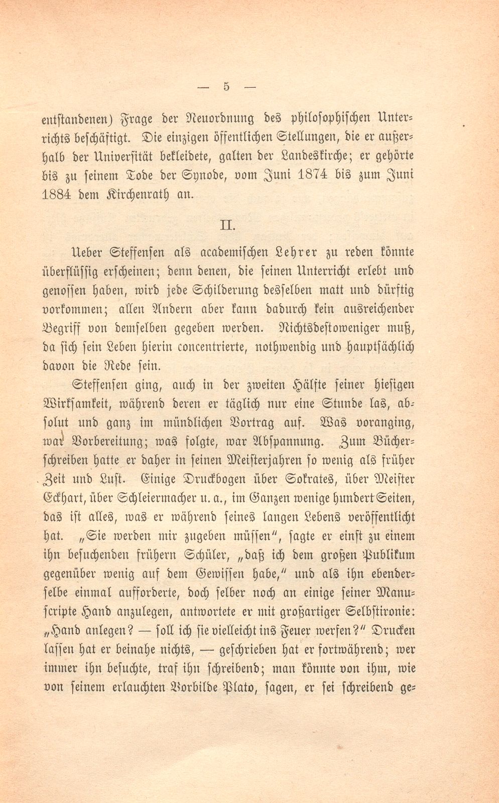 Erinnerungen an Karl Steffensen, Professor der Philosophie – Seite 5