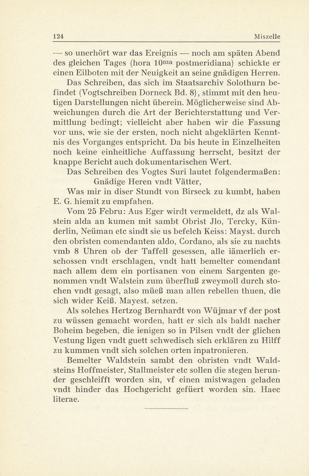 Miszelle. Ein zeitgenössischer Bericht über die Ermordung Wallensteins – Seite 2