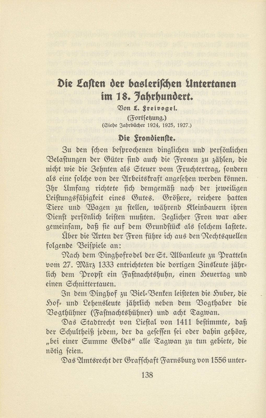 Die Lasten der baslerischen Untertanen im 18. Jahrhundert – Seite 1