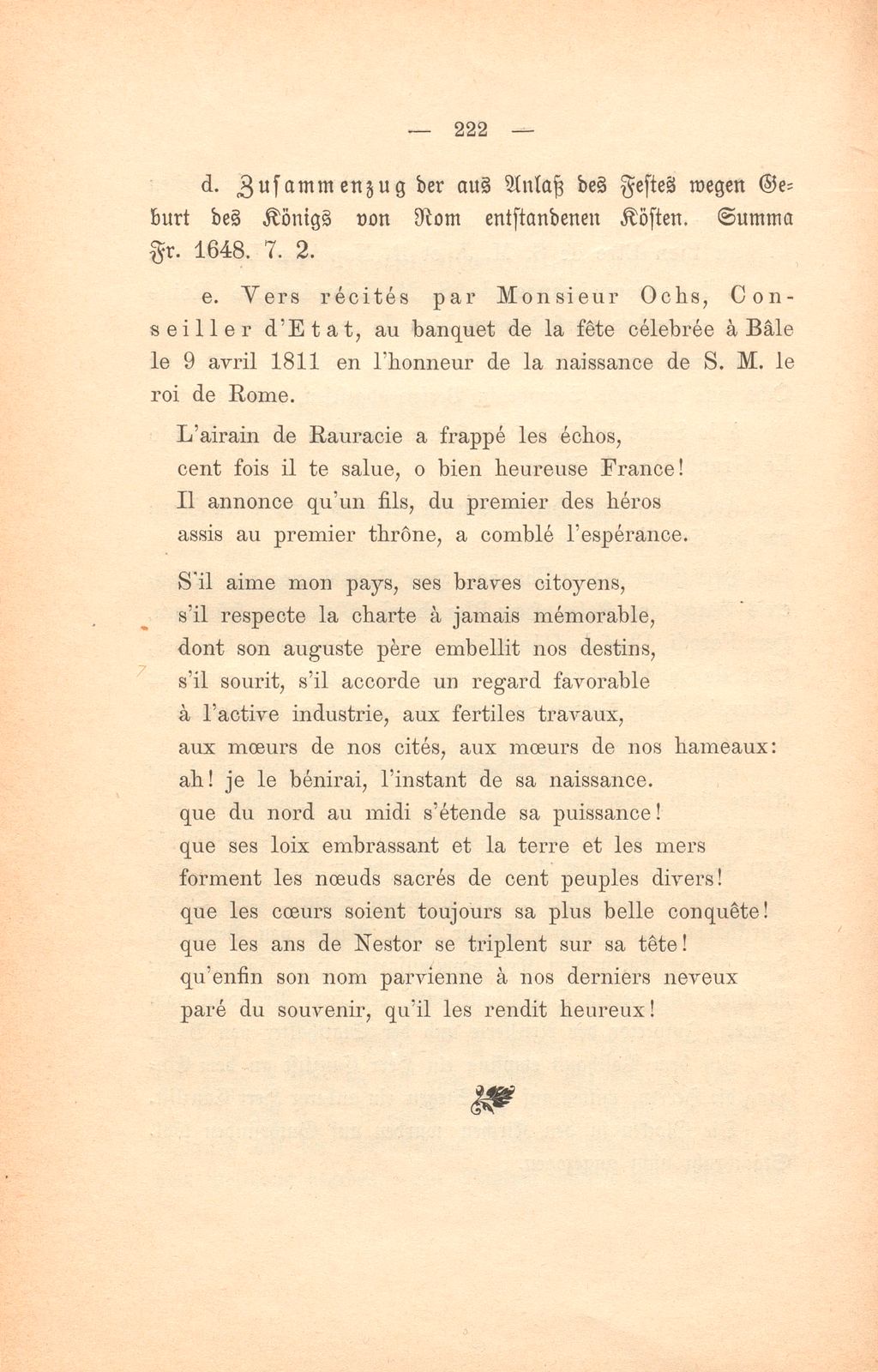 Miscellen: I. Fest in Basel zu Ehren der Geburt des Königs von Rom 1811 – Seite 4