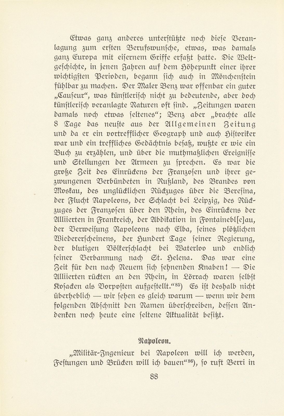 Melchior Berri. (Ein Beitrag zur Kultur des Spätklassizismus in Basel.) – Seite 30