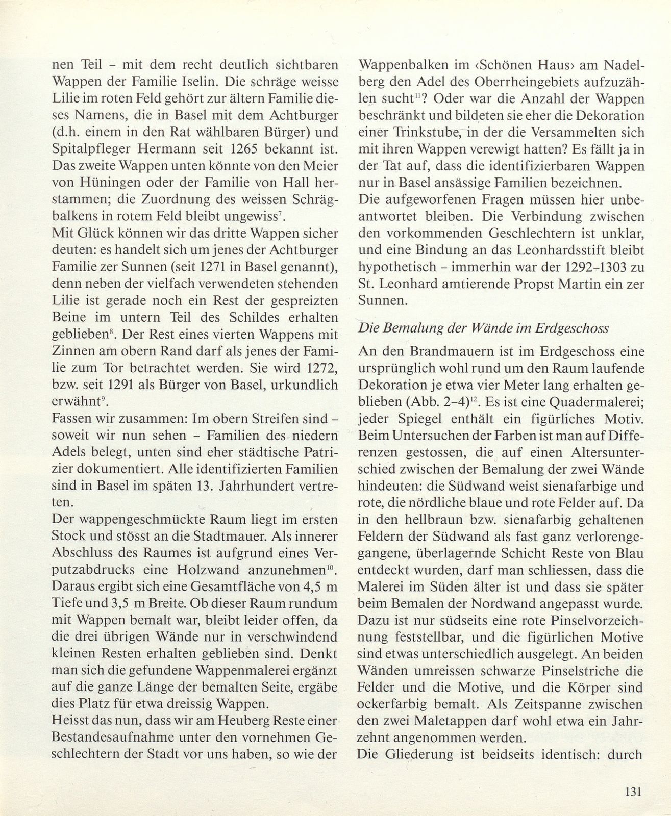 1987 entdeckte Wandmalereien aus dem Mittelalter am Heuberg 20. Höfische Dekoration in bürgerlichem Auftrag – Seite 3