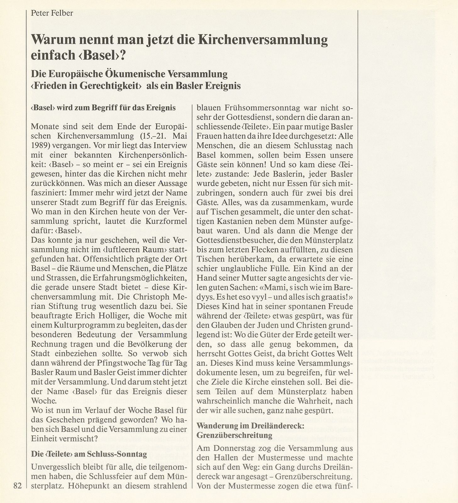 Warum nennt man jetzt die Kirchenversammlung einfach ‹Basel›? – Seite 1