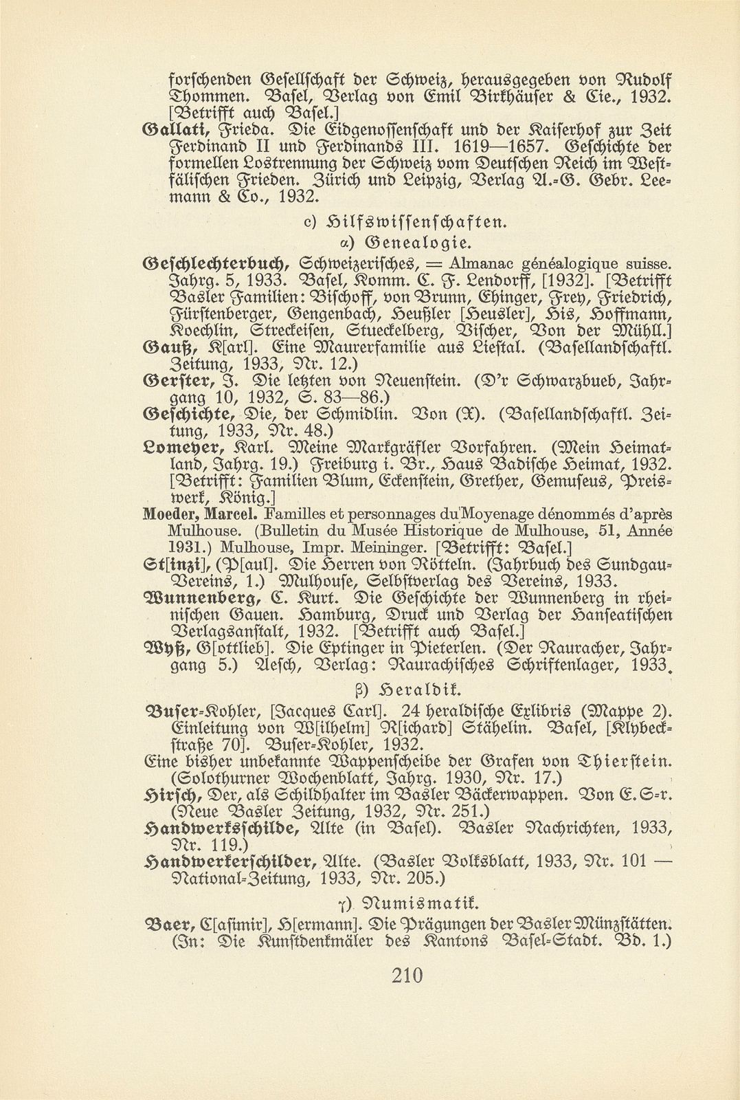 Basler Bibliographie 1933 – Seite 25