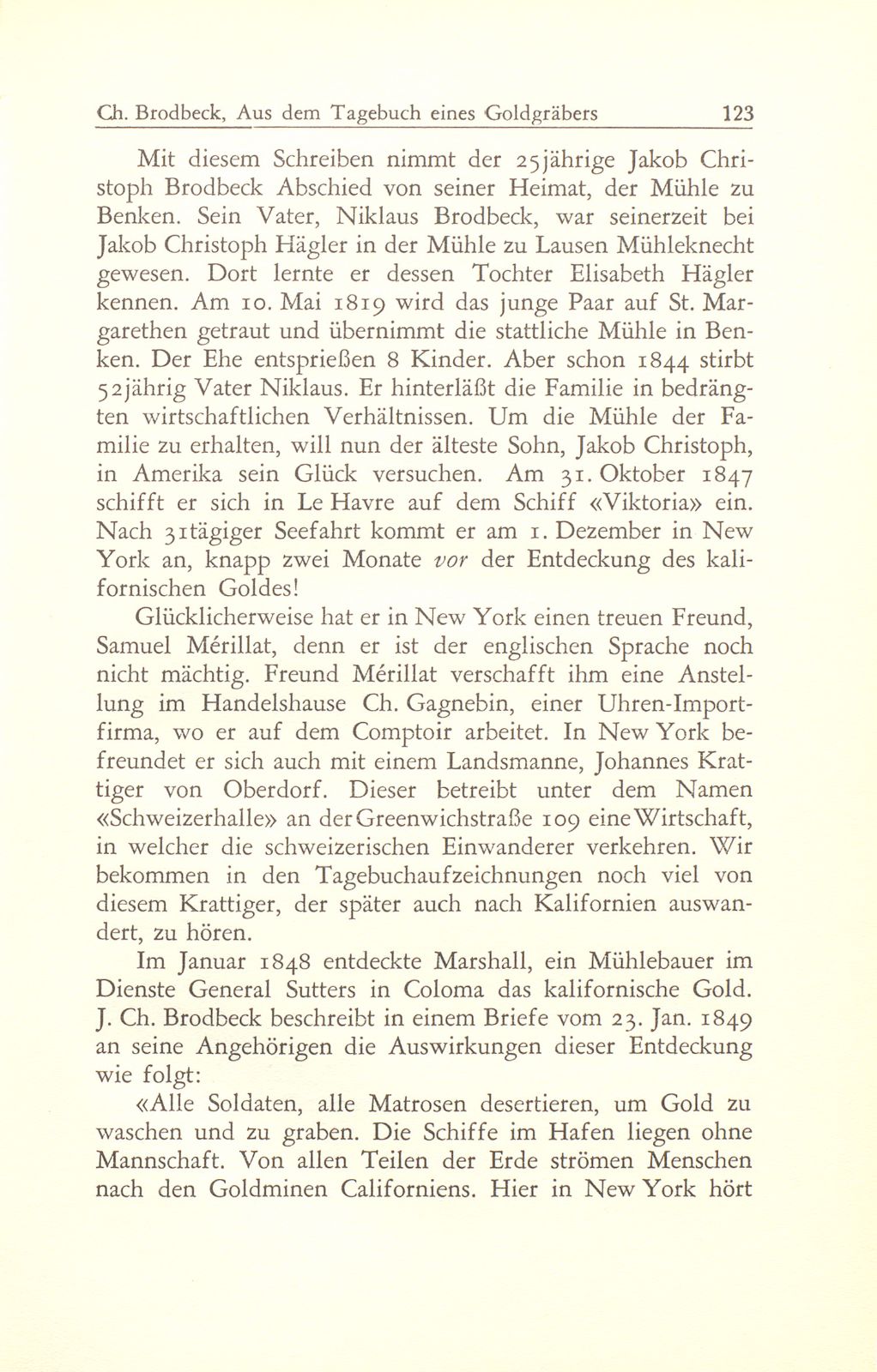 Aus dem Tagebuch eines Goldgräbers in Kalifornien [J. Chr. Brodbeck] – Seite 2