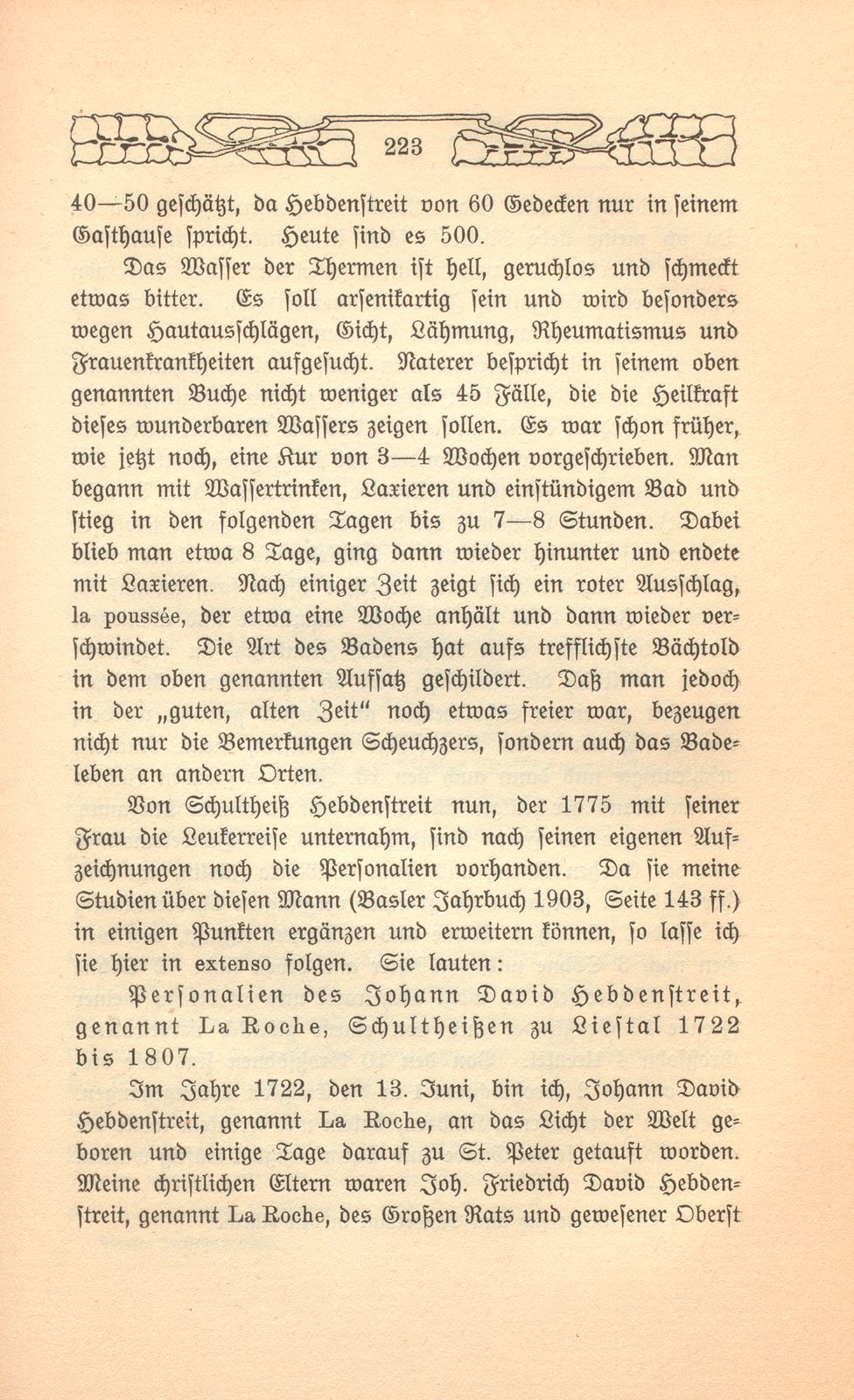 Beschreibung einer Badereise, die der Schultheiss von Liestal, Joh. David Hebdenstreit, anno 1775 mit seiner Frau nach Leuk gethan. (War damals 53 Jahre alt.) – Seite 10