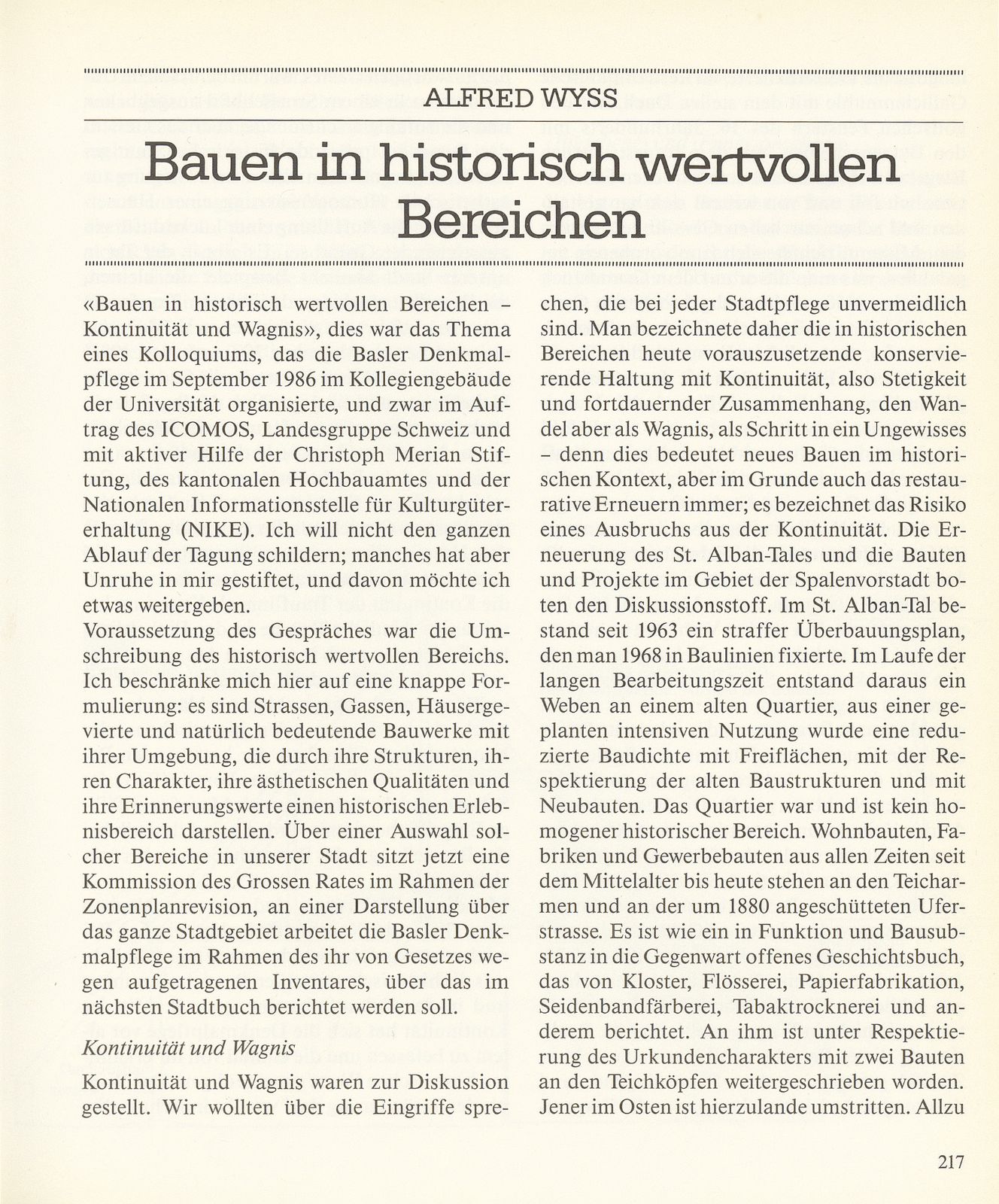 Bauen in historisch wertvollen Bereichen – Seite 1