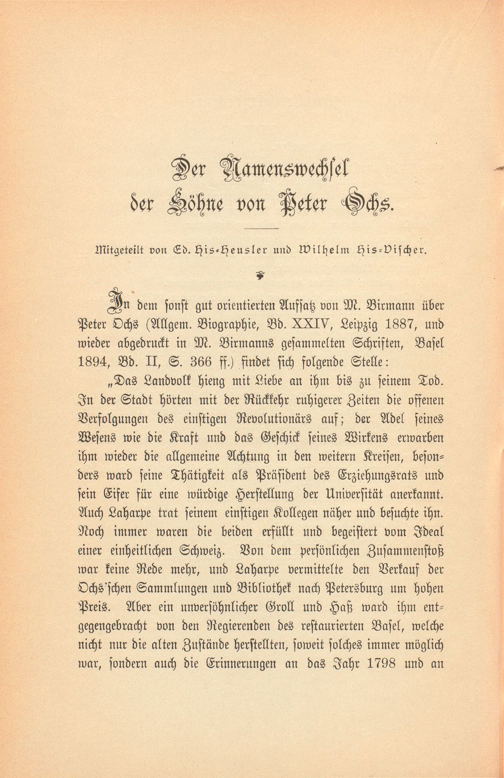 Der Namenswechsel der Söhne von Peter Ochs – Seite 1