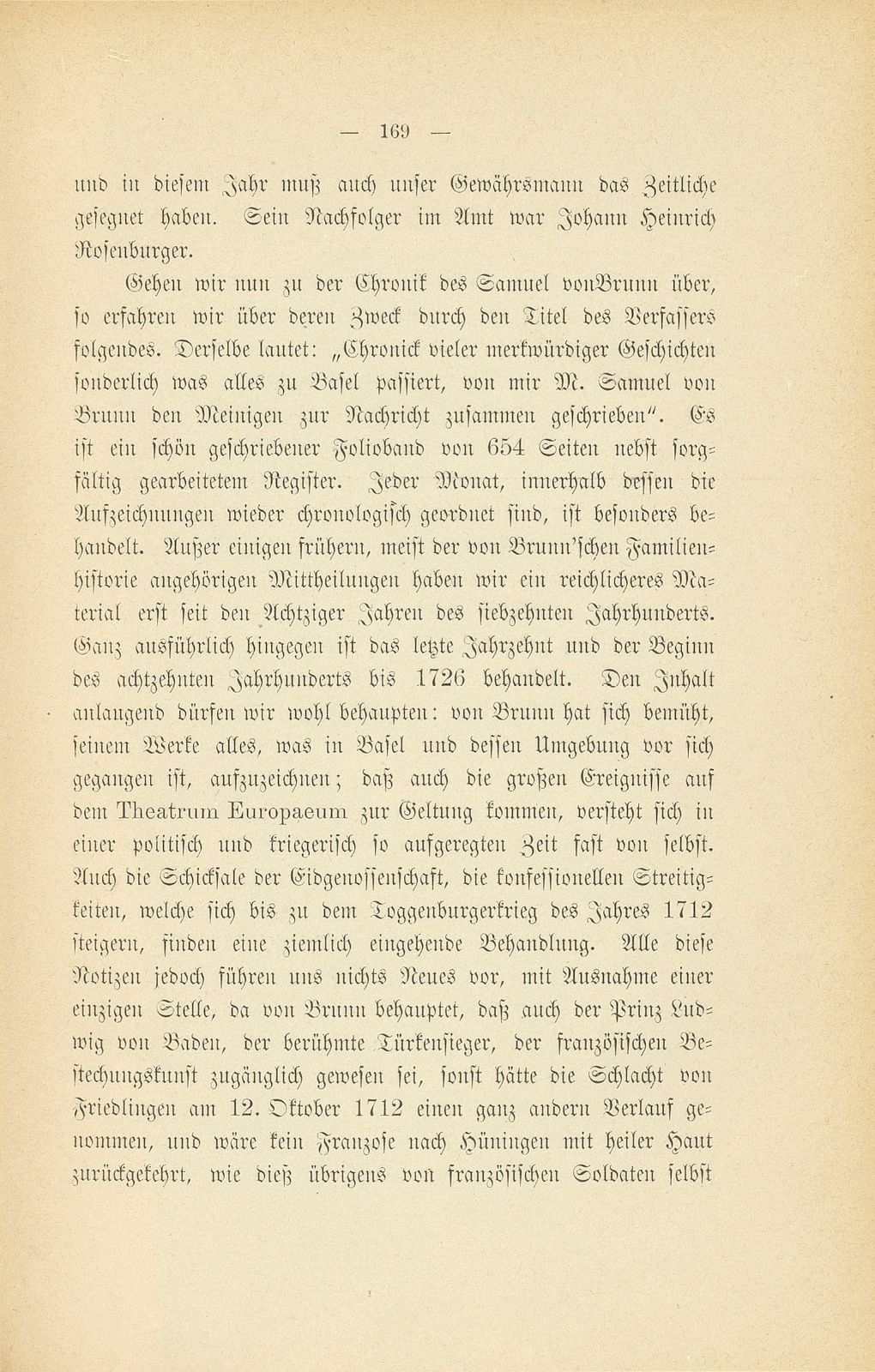 Mitteilungen aus einer Basler Chronik des beginnenden XVIII. Jahrhunderts [Sam. v. Brunn] – Seite 5