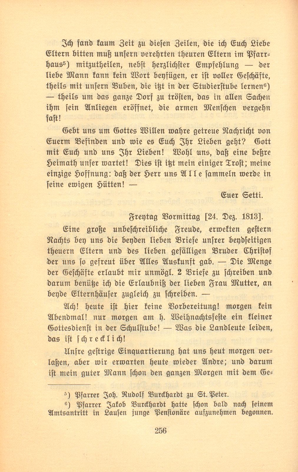 Hundertjährige Briefe einer Lausener Pfarrfrau [Susanna Maria Burckhardt-Schorndorf] – Seite 7