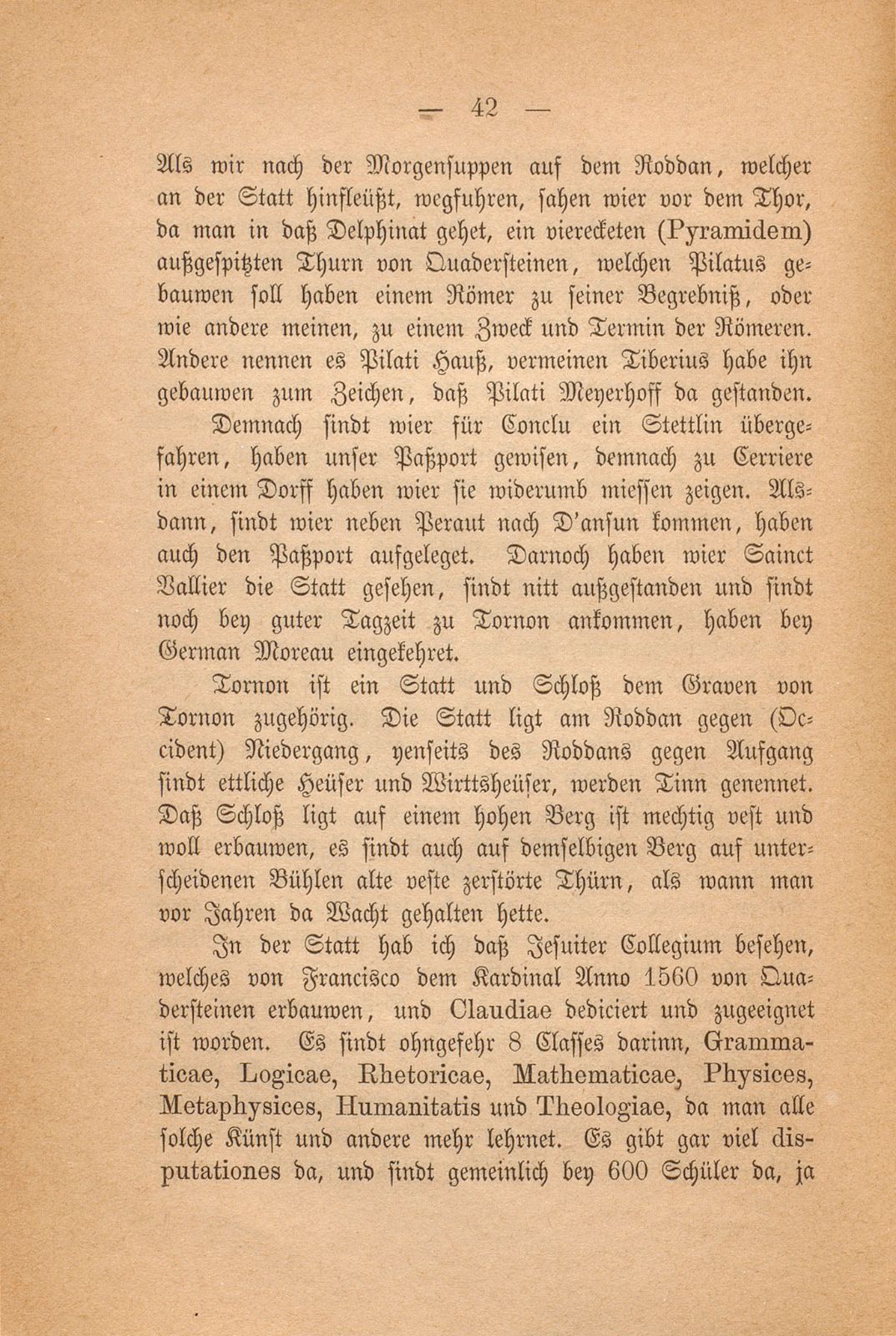 Beschreibung Thomä Platters Reyssen, die er von Basell auss in Franckreich gethan hatt anno 1595 – Seite 30