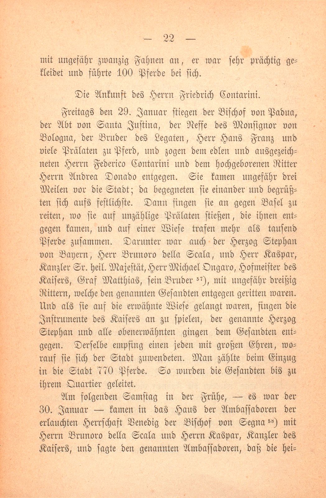 Andrea Gattaro von Padua, Tagebuch der Venetianischen Gesandten beim Concil zu Basel. (1433-1435.) – Seite 22