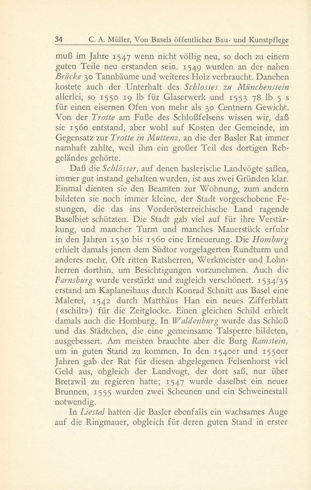 Von Basels öffentlicher Bau- und Kunstpflege in den Jahrzehnten nach der Reformation 1529-1560 – Seite 14