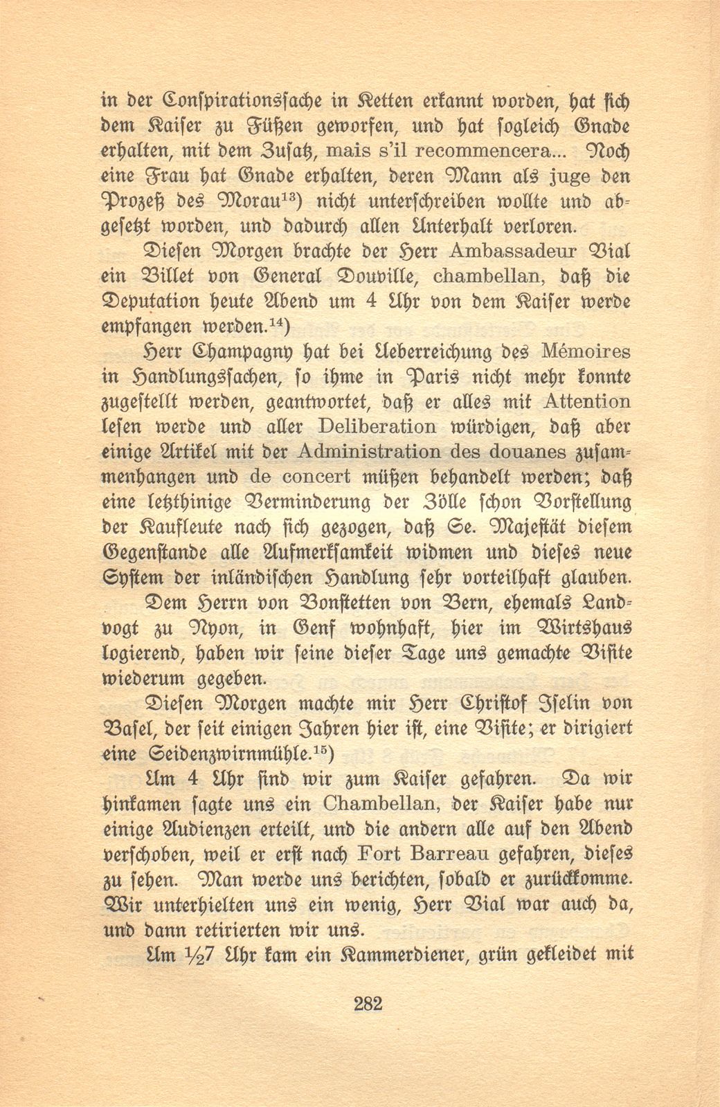 Bürgermeister Andreas Merians Reyssbeschreibung nach Chambéry zur Complimentierung des französischen Kaisers als König von Italien April 1805 – Seite 9