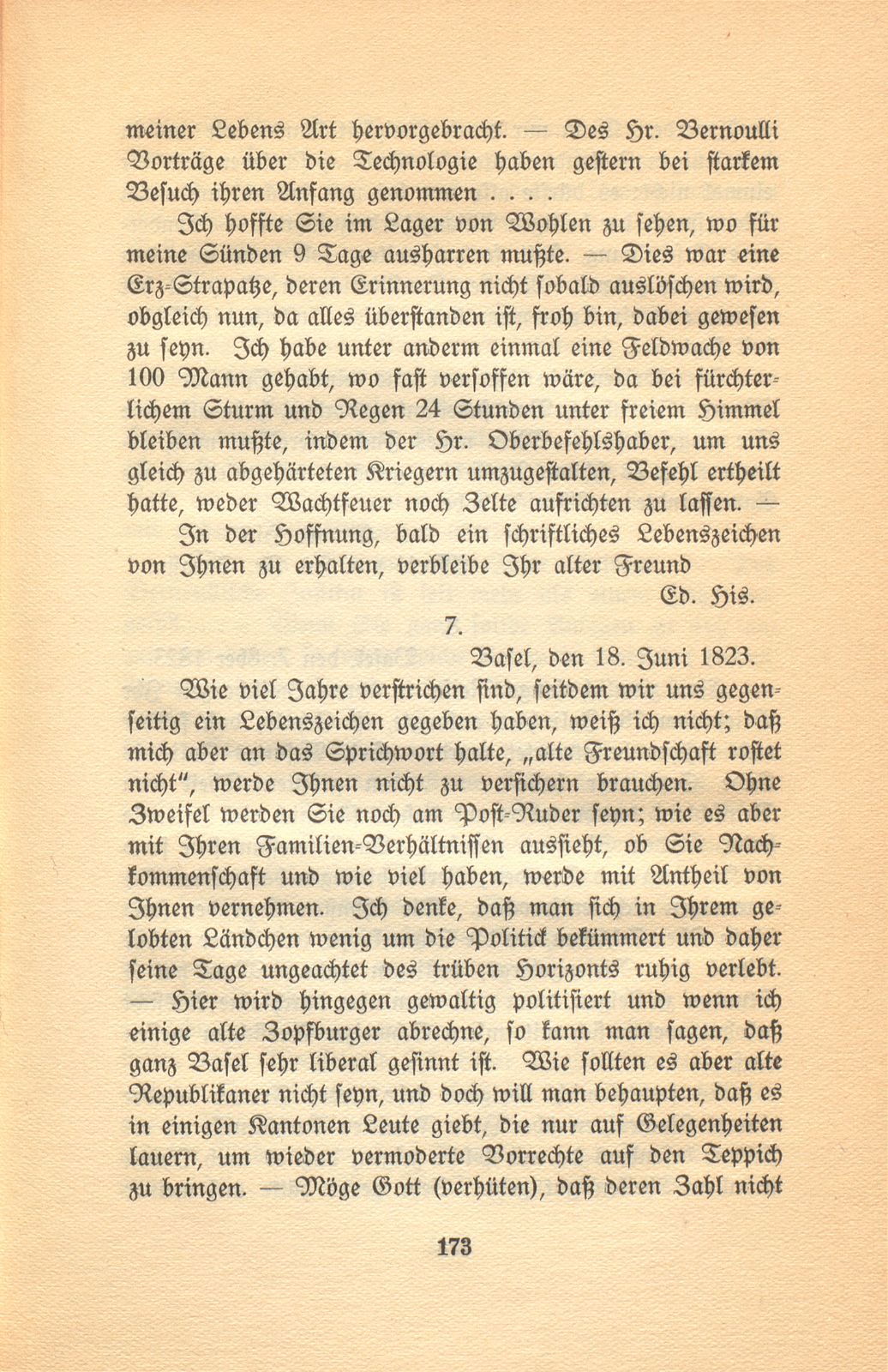 Aus den Briefen eines Baslers vor hundert Jahren [Eduard His-La Roche] – Seite 7