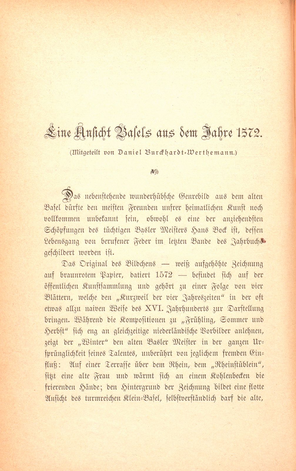 Eine Ansicht Basels aus dem Jahre 1572 – Seite 1