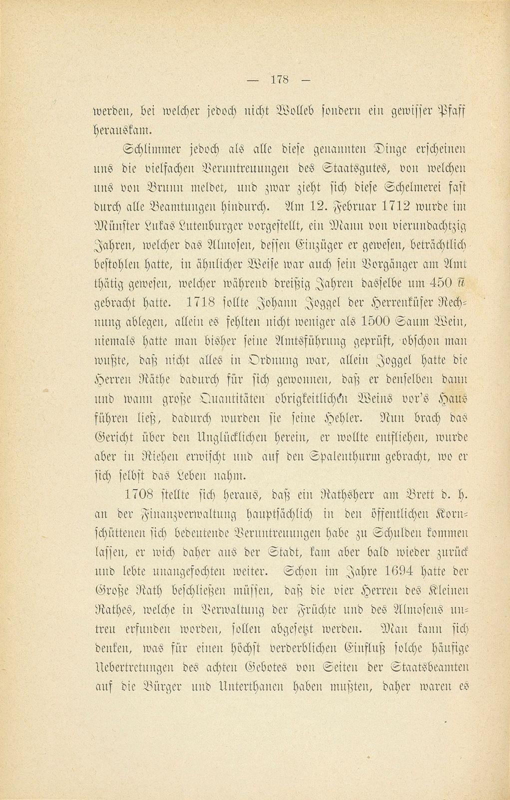 Mitteilungen aus einer Basler Chronik des beginnenden XVIII. Jahrhunderts [Sam. v. Brunn] – Seite 14