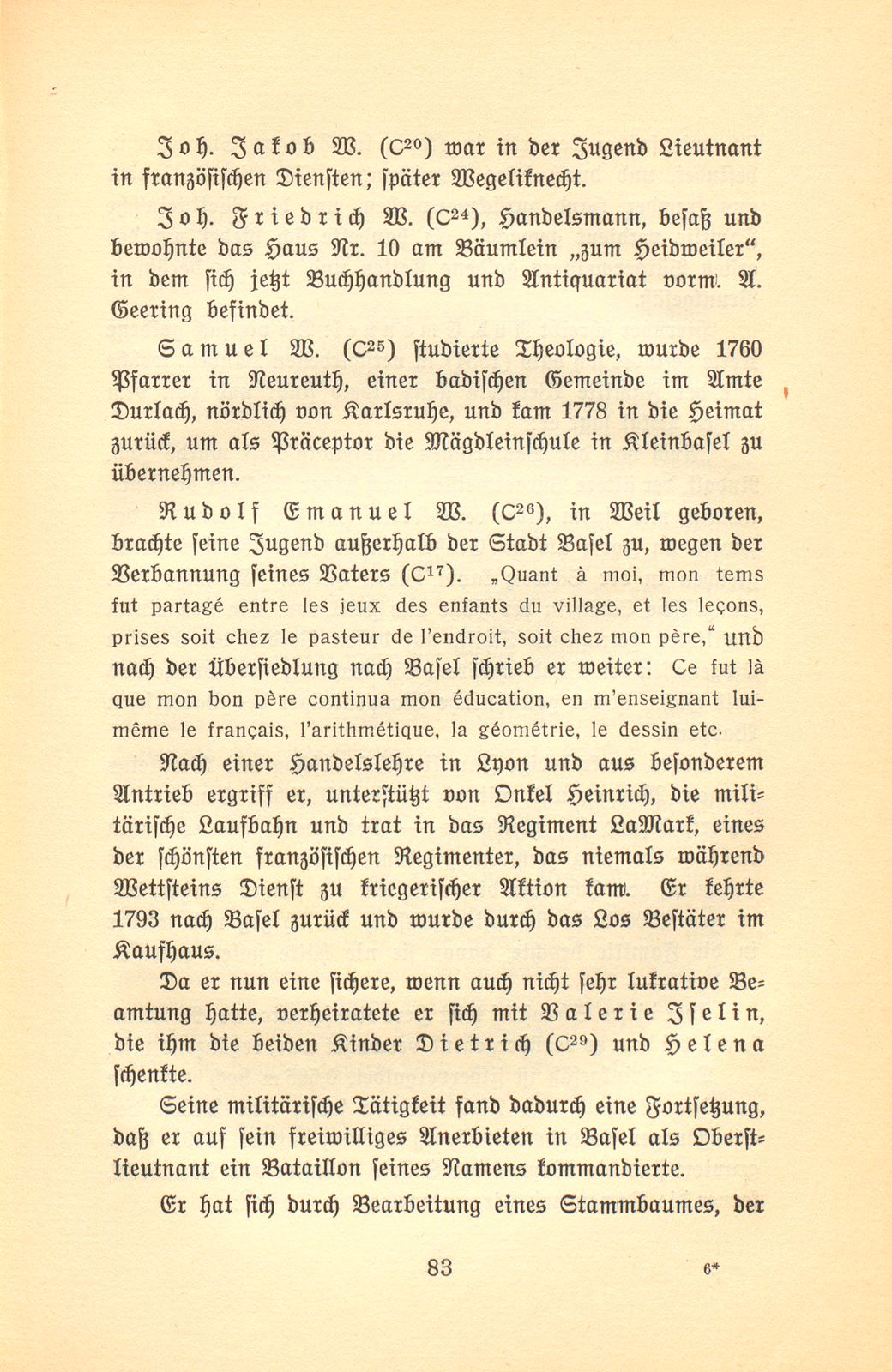 Johann Rudolf Wettstein's männliche Nachkommen in Basel – Seite 26