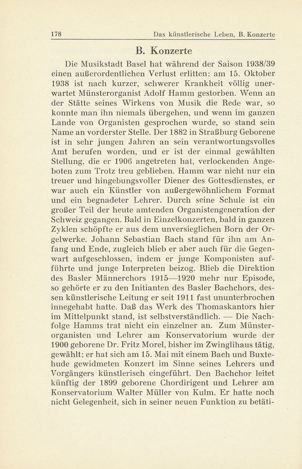 Das künstlerische Leben in Basel vom 1. Oktober 1938 bis 30. September 1939 – Seite 1