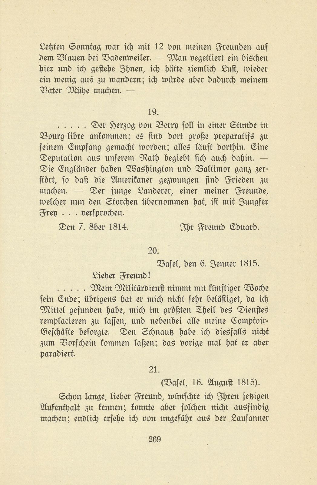 Aus den Briefen eines Baslers vor hundert Jahren [Ed. Ochs-His-La Roche] – Seite 21